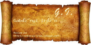 Gabányi Irén névjegykártya