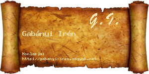Gabányi Irén névjegykártya